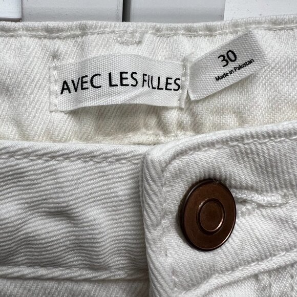AVES LES FILLES High Rise Straight Leg Cropped Jeans Size 30 - Picture 5 of 8